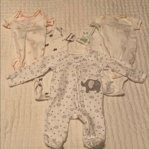 Bundle of 4 Onesies, 1 Sleeper